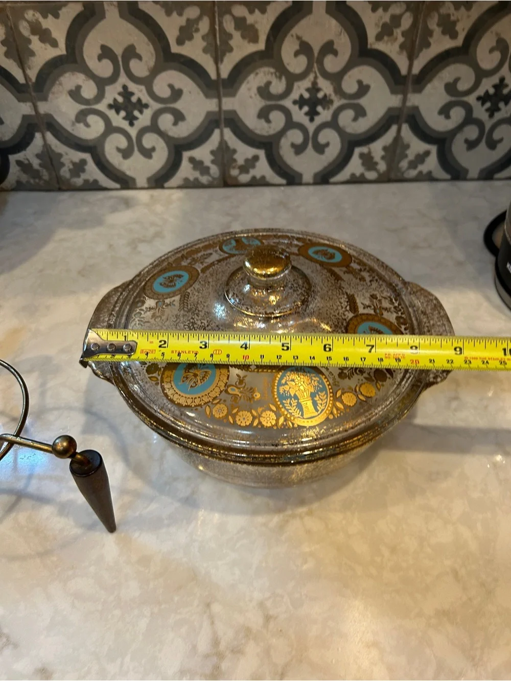 RARE! FireKing Mid Century Modern “Rocket Space”Casserole Dish & Warming Stand